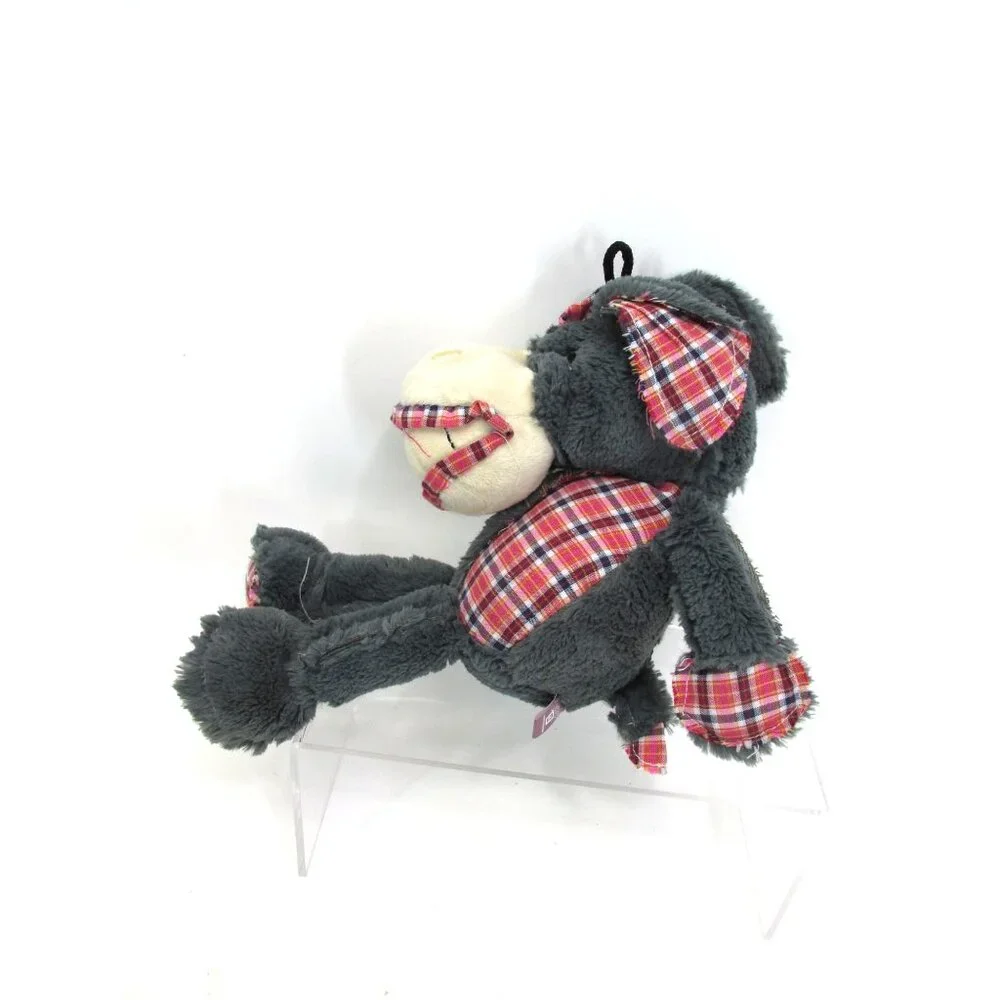 RARE Multicolor Plaid Dog Toy Plush With Squeaker By Multipet Donkey 12